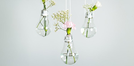 diy hanging light bulb vases