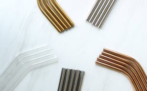 metal and glass straws