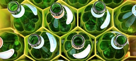 recycled glass bottles