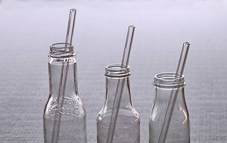 jars with glass straws