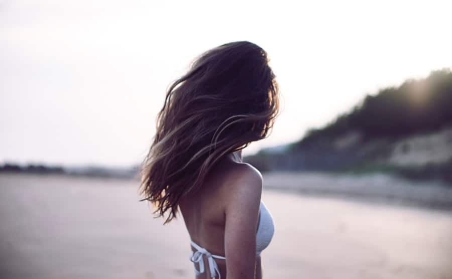 Woman beach hair